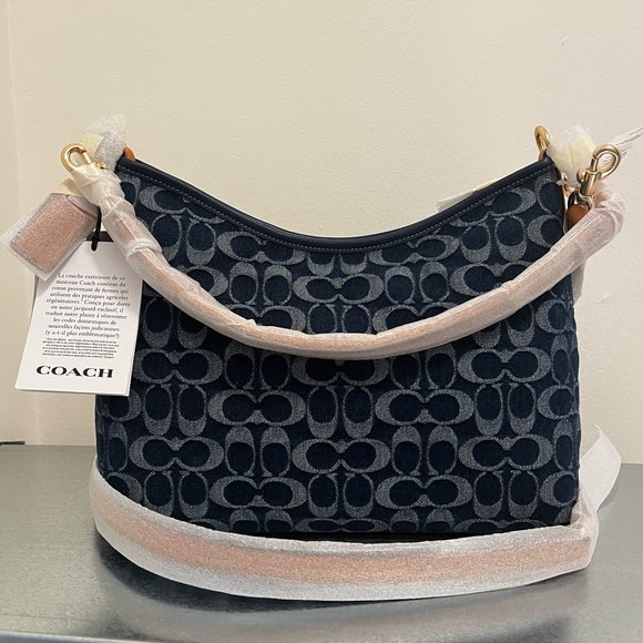 Coach Small Laurel Signature Denim Shoulder Bag - Picture 2 of 7